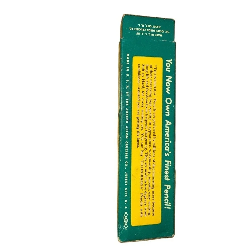 Vintage Dixon Ticonderoga No. 4 Hard Woodcase Pencils Dozen w/ Box 1388‎